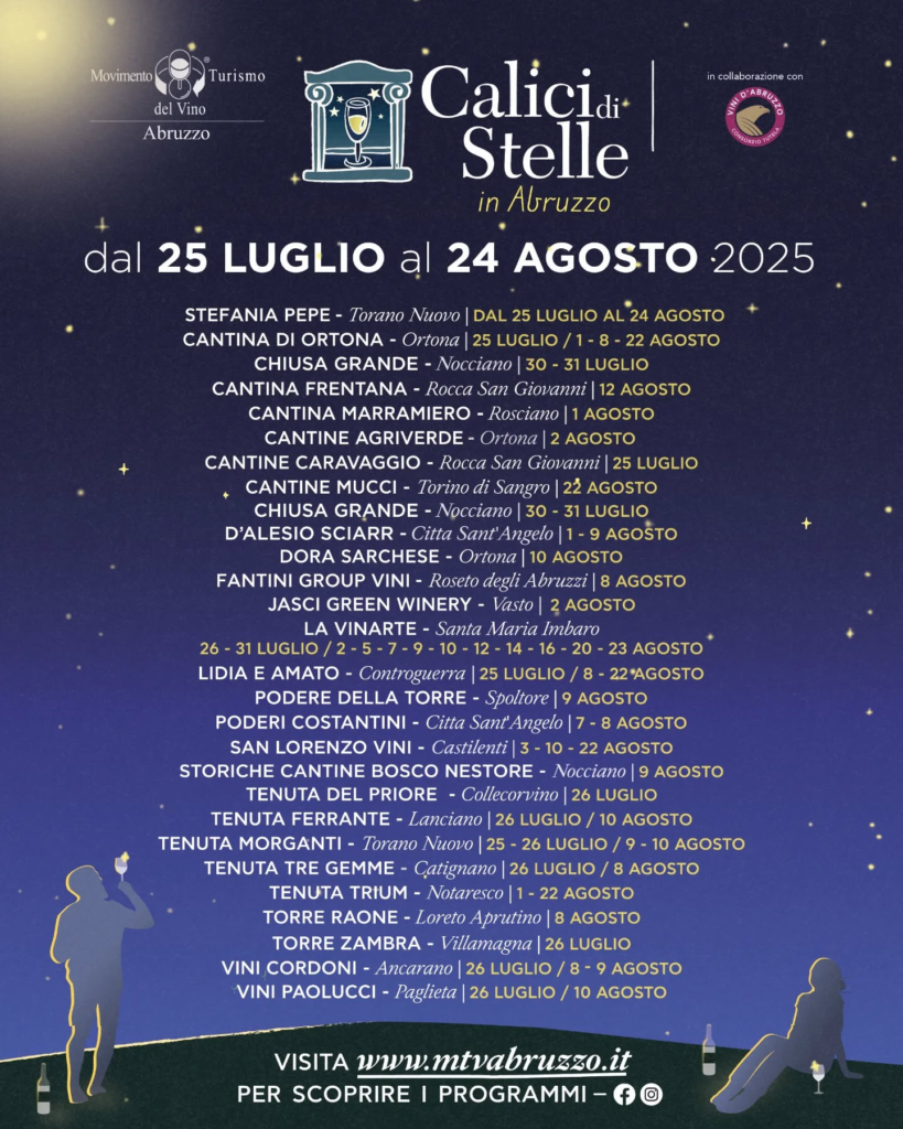calici di stelle
calici di stelle 2025
calici di stelle agosto 2025
calici di stelle abruzzo
calici di stele agosto
la vinarte
azienda agricola la vinarte
azienda agricola abruzzo
24 agosto abruzzo
Picnic al chiaro di luna
abruzzo 24 agosro
abruzzo 23 agosto
abruzzo 22 agosto
22 agosto abruzzo
23 agosto abruzzo